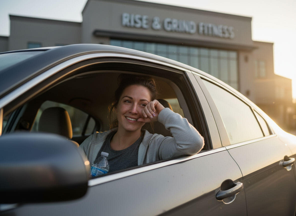 girl outside the gym